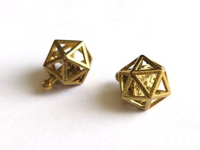 Geometric Spinning Charms, Pair in Natural Brass (Interlocking Parts)