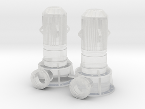 HO Vertical Pump 2pc in Clear Ultra Fine Detail Plastic