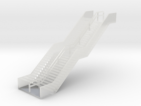 N Scale Station Stairs H38.5mm in Clear Ultra Fine Detail Plastic