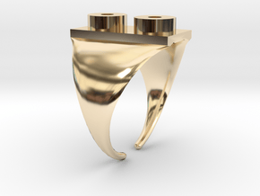 Two Stud Ring / Anillo Placa 2 in Vermeil