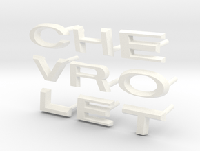 CHEVROLET EMBLEM v41 ALL in White Smooth Versatile Plastic