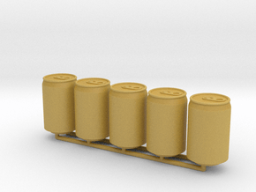1:6 Drink Can 5pc in Tan Fine Detail Plastic