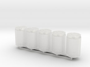 1:6 Drink Can 5pc in Clear Ultra Fine Detail Plastic