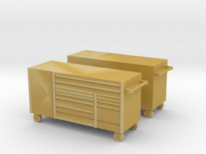 1/64th 7' mechanics tool chest cabinet box (2) in Tan Fine Detail Plastic