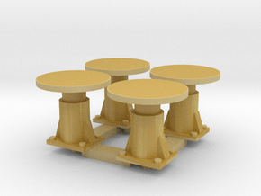 4 Round Buffers for CIE Container wagons in Tan Fine Detail Plastic