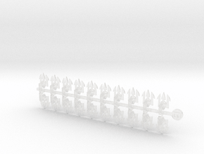 20x Neptune Spears - Small Bent Insignias (5mm) in Clear Ultra Fine Detail Plastic