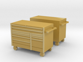 1/50th 5' Mechanics tool chest cabinet (2) in Tan Fine Detail Plastic