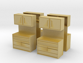 1/87th Mechanic Tool Chest Shop Cabinet (4) in Tan Fine Detail Plastic