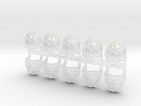 10x G:6a Studded Shoulder Pads in Clear Ultra Fine Detail Plastic