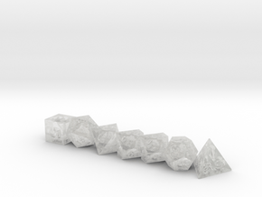 1x Super Tiny Polyhedral Dice Set, V4 in Clear Ultra Fine Detail Plastic