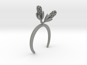 Bracelet with two large flowers of the Hyacinth R in Gray PA12: Small