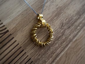 Ribbon Pendant in Polished Brass (Interlocking Parts)