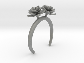 Bracelet with two large flowers of the Lotus R in Gray PA12: Small