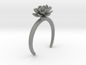 Bracelet with two large flowers of the Lotus L in Gray PA12: Small