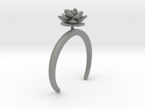 Bracelet with one large flower of the Lotus in Gray PA12: Small