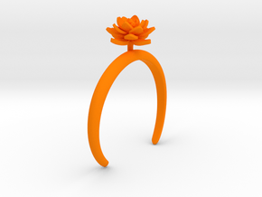 Bracelet with one large flower of the Lotus in Orange Processed Versatile Plastic: Medium