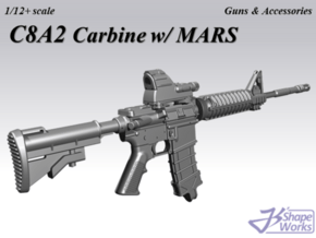 1/12+ C8A2 Carbine w/ MARS in Clear Ultra Fine Detail Plastic: 1:10