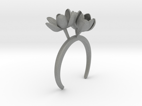 Bracelet with three large flowers of the Tulip R in Gray PA12: Small