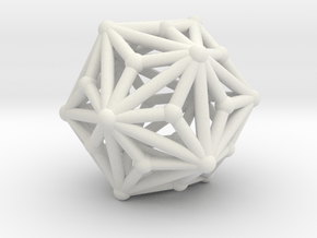 Triakisicosahedron in White Natural Versatile Plastic