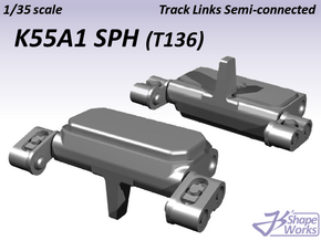 1/35 K55A1 SPH Track Links semi-connected  in Clear Ultra Fine Detail Plastic