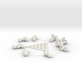 regular tetrahedron sphere  3D shape puzzle  001 in White Natural Versatile Plastic: Small