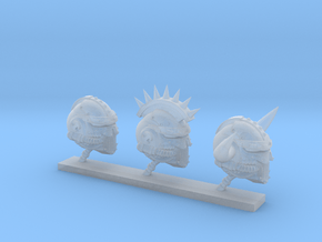3x Iron Skull - Demon Prince heads in Clear Ultra Fine Detail Plastic