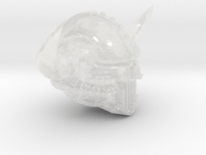 Horned - Iron Skull Demon Prince Head in Clear Ultra Fine Detail Plastic
