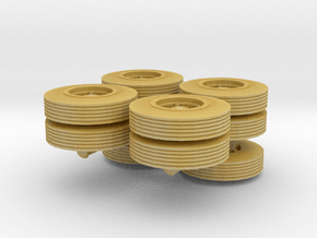 1/76 1960-1961 Dayton Spoke Semi Truck Wheels in Tan Fine Detail Plastic