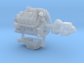 1/87th Engine similar to Cat 3408 in Clear Ultra Fine Detail Plastic
