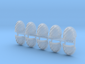 10x Striped - Abhorrent Shoulder Pads in Clear Ultra Fine Detail Plastic
