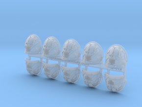10x Striped Iron Heads - Abhorrent Shoulder Pads in Clear Ultra Fine Detail Plastic