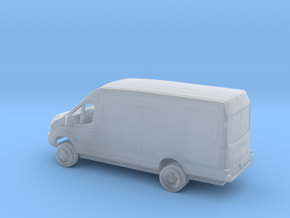 1/87 2018 Ford Transit Mid Roof Extended Delivery  in Clear Ultra Fine Detail Plastic