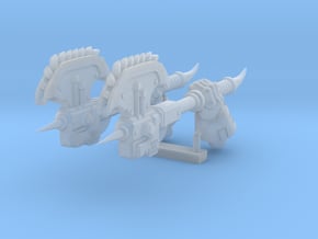 2x Khrom Axes - Demon Lord Weapons (L&R) in Clear Ultra Fine Detail Plastic