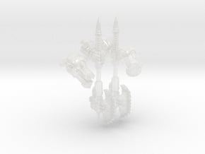2x Khrom Axes - Demon Lord Weapons w/Arms in Clear Ultra Fine Detail Plastic