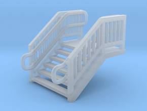 N Scale Steel Station Stairs 7.5mm in Clear Ultra Fine Detail Plastic