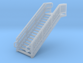 N Scale Steel Station Stairs 20mm in Clear Ultra Fine Detail Plastic