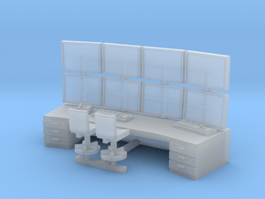 1:100 Control Center Workstation in Clear Ultra Fine Detail Plastic