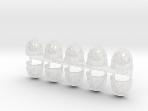 10x Thousand Legion - G:2a Shoulder Pads in Clear Ultra Fine Detail Plastic