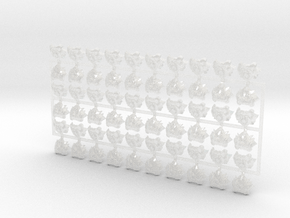 60x Iron Bears - Shoulder Insignia pack in Clear Ultra Fine Detail Plastic