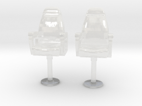 1/72 USN Capt Chair Set x2 in Clear Ultra Fine Detail Plastic