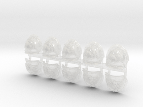 10x Skull Flayers - Abhorrent Shoulder Pads in Clear Ultra Fine Detail Plastic