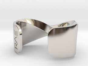 Moebius cuff bracelet  in Rhodium Plated Brass