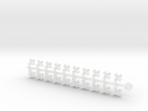 20x Crisscross - Tiny Convex Insignias (3mm)	 in Clear Ultra Fine Detail Plastic