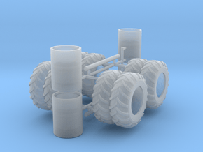 1/64th Log Skidder Tires, set of duals in Clear Ultra Fine Detail Plastic