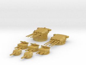 1/600 French battleship Dunkerque Turrets SET in Tan Fine Detail Plastic