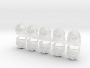 10x Nihon Knights - G:5a Shoulder Pads in Clear Ultra Fine Detail Plastic
