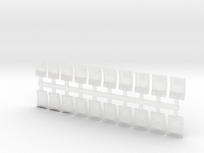 20x Blank - Square Shoulder Shields in Clear Ultra Fine Detail Plastic