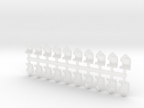 20x Blank - Keyhole Shoulder Shields (L) in Clear Ultra Fine Detail Plastic