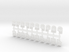 20x Maltese Cross - Shoulder Shields Variety Pack in Clear Ultra Fine Detail Plastic