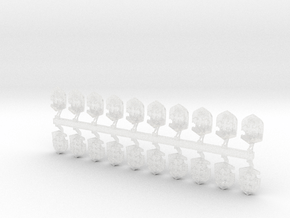 20x Iron Knights - Shoulder Shields in Clear Ultra Fine Detail Plastic